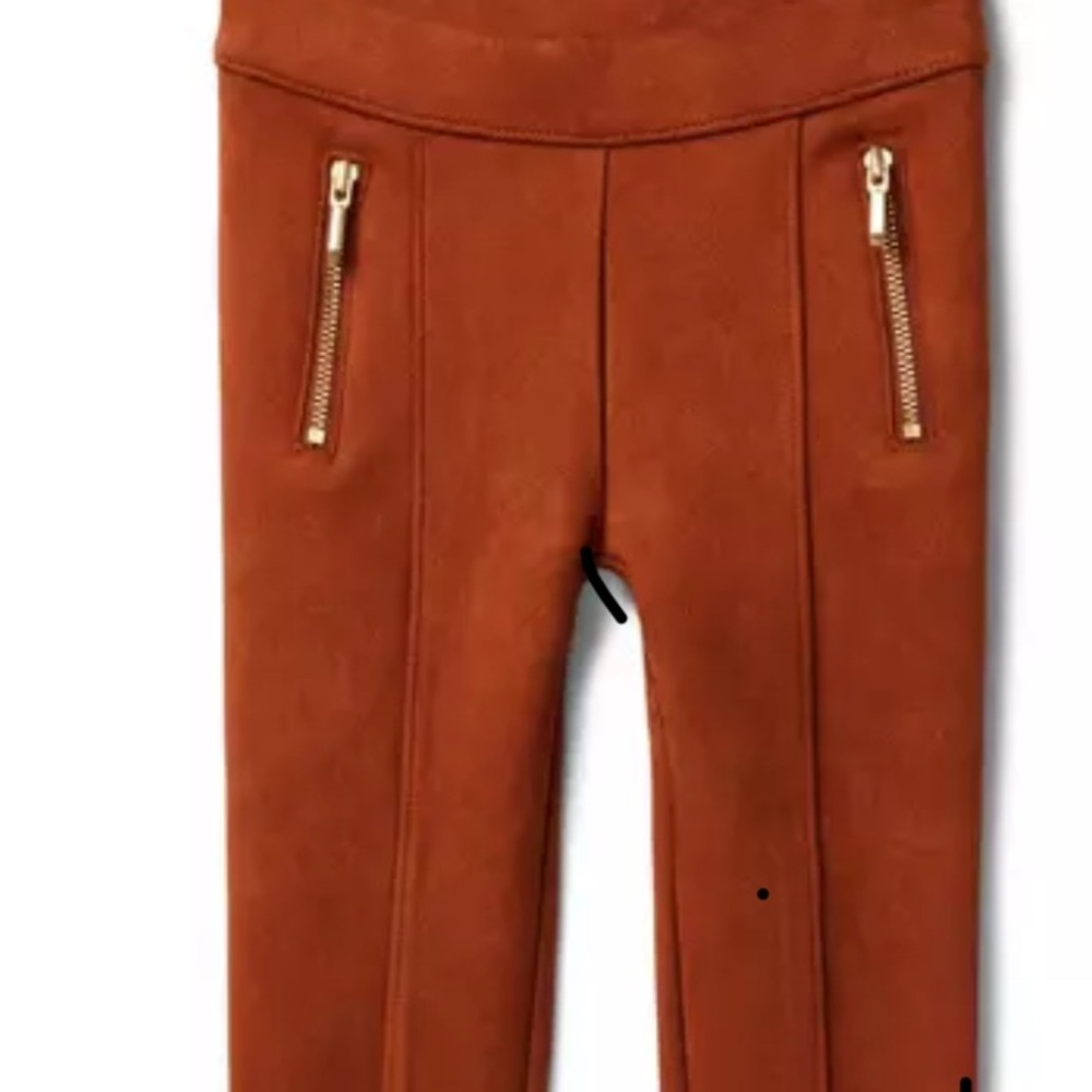 Janie and Jack Brown Leggings with Zipper Details